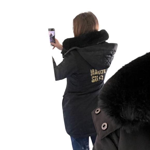 NWOT La Coalition VEGAN CLUB Fur Lined Coat - Picture 7 of 13